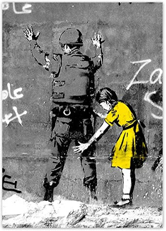 Foto Bild Poster Wandkunst Dekor 50x70cm Banksy Girl and Polizist Nr. H341Z_PL1H