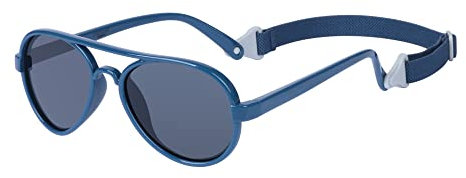 COCOSAND Toddler Sunglasses with Strap Polarized Flexible Pilot for Little Kids Boys Girls 2-6 Year Old, Blue