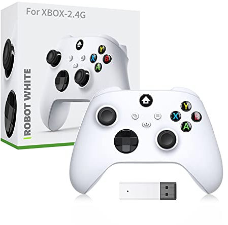 Serise X/S Controllore senza fili,per XBOX Serise X/S Controller Gamepad con Ricevitore Senza Fili 2.4G Impugnatura da Gioco Anti-Scivolo per PC Gamepad Accessori (white)