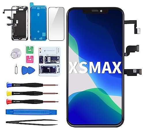 Für iPhone Xs Max Bildschirm Ersatz mit Ohrlautsprecher Näherungssensor 6,5 Zoll LCD Display Digitizer 3D Touch Full Assembly with Repair Kit Front HD Glass Fix Tools XsMax for A1921 A2101 A2102 A2104