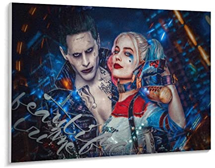 Puzzle 1000 Stück Harley Quinn Und Joker Selbstmordkommando Poster Papier Adult Toys Dekompressionsspiel(38x26cm-z37p