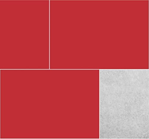 INDIGOS Fliesenaufkleber Fliesen matt - Rot - 15x20cm - Wandfliesen selbstklebend - Klebefliesen für Wand - WC, Bordüre Fliesenspiegel renovieren überkleben