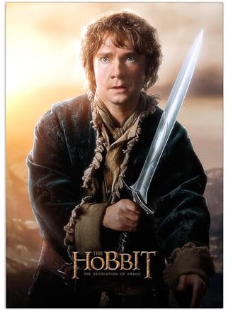 Displate Hobbit Metallposter Hobbit Poster Lord of the Rings Poster Hobbit Bild Hobbit Merch Hobbit Leinwand The Hobbit: The Desolation of Smaug - Bilbo the Burglar Poster 32x45cm
