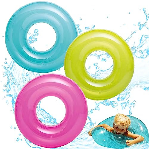 POPOYU 3 Stück Schwimmring Erwachsene,Schwimmring Kinder,Aufblasbare Badetiere Pool,35.8/30 GroßPool Float Swimmingpool-Schwimmer,Sommer Wasser Schwimmreifen für Schwimmbad-Inflatable Swimming Ring