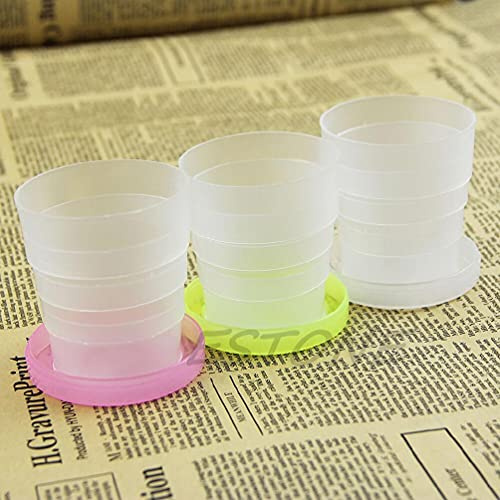 UNFAIRZQ Vaso plegable de plástico portátil retráctil telescópico plegable para viajes al aire libre, vasos de plástico transparente de 12 onzas