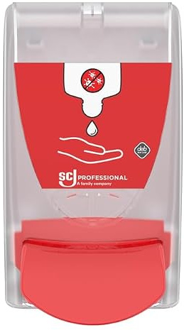 SC Johnson Professional Manueller Desinfektionsspender – Transparent – Fenster zur Kontrolle des Produkts – versiegelte Kartuschen 1 l – Professionelle Verwendung
