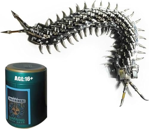 FULHOLPE 3D Metall Puzzle, DIY Mechanische Tausendfüßler Modellbausatz Erwachsene, 480 Teile 3D Laserschnitt Modell Insekt Sammelbares Spielzeug