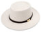 DRESHOW Fedora-Hut mit breiter Krempe für Damen Gürtelschnalle Retro-Panama-Schlapphut