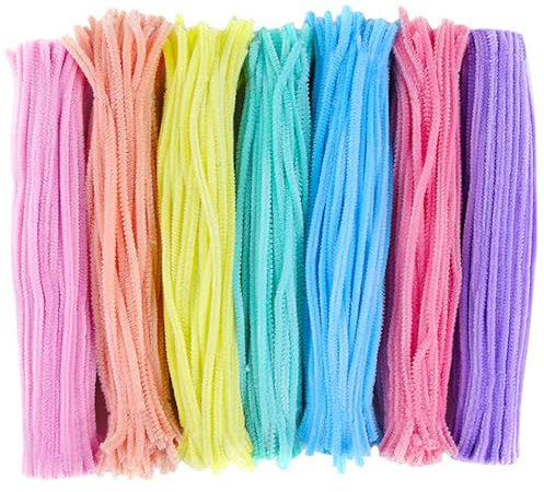 Qinsky Limpiapipas,100Pcs Chenilla Alambre Chenilla Tallos Limpia Pipas Tallos de Chenilla Suministros de Manualidades para Navidad DIY Fabricación Manualidades (7 Colors
