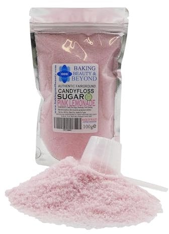 Baking Beauty and Beyond Premium Candy Floss Sugar 100g - Pink Lemonade Flavour