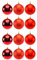 Acan Pack de 12 Bolas de Navidad Rojas, diámetro 8 cm, con cordón Dorado para Colgar en el árbol o Abeto navideño, Adornos Festivos Colgantes, decoración de Navidad