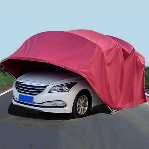 Klappcarport, Haushaltsmarkise, Mobile Sonnenschutzgarage im Freien, Verschiedene Modelle,Rot