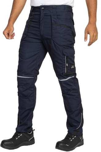 BWOLF Drift Pantalon de Travail Homme Cargo Vêtements de Travail Tissu Ripstop pour Homme avec de Nombreuses Poches, Bleu/Noir, XL