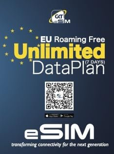 GKT eSIM 7 Tage unbegrenzte Daten für europäisches Roaming
