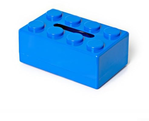 Einzigartige Taschentuchbox in Bausteinform, Wandmontage oder Schreibtisch-Aufbewahrungslösung (blau)