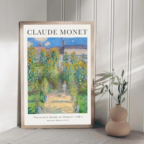 FOKTMS Claude Monet abstraktes Retro-Poster für Wohnzimmer, Bar, Vintage, dekorative Malerei, Leinwanddrucke, 50 x 70 cm, ohne Rahmen