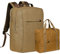KAUKKO Canvas 25L Reiserucksack mit Handtasche, 15,6 Zoll Laptop Backpack, Flug Genehmigt Bordgepäck Kabinenrucksack für Travel Weekender Trip,FH15+FH16-Bronze
