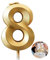 Nummer 8 Geburtstagskerze, 8. Geburtstag Kerze, 3D Design Gold Glitter Nummer Kerzen, Cake Topper Dekorationen, Kuchen Kerze für Geburtstagsparty, Hochzeitstag, Baby-Dusche, Party-Dekoration