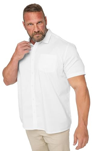 BadRhino Big & Tall Stretch Short Sleeve Shirt - Men's - Plus Size Curve White