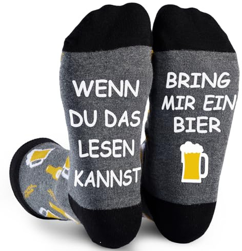 Lustige Socken Herren 43-46 Geschenke für Männer Papa Opa Ehemann Freund | Fun Socken Herrensocken Ihn Motorradfan Bierliebhaber Geschenk für Geburtstags Weihnachten Männertag Valentinstag Vatertag