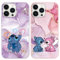 2 Pack Cartoon Anime Case for iPhone 14 iPhone 13 6,1 Case,Cute Kawaii Anime Character Phone Case,Soft Silicone TPU Shockproof Cover Protective Bumper Cover for Women Girls Boys,Pink and Purple