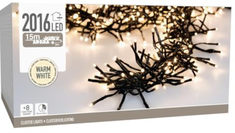 VARZI Serie Di Luci Natale Cluster Ghirlanda Luce Calda 2016 LED 15m Natale dal 1956