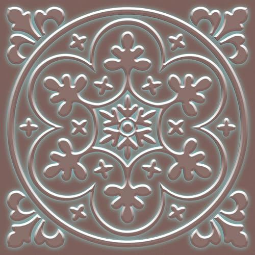 SVNOOC Peel and Stick Wall Tile Stickers Backsplash for Kitchen/Living Room/Bathroom in Metallic Design, 8x8 inch Pack of 10 Self Stick Paper Wall Tile Stickers for Your Home and DIY Projects, Bronze