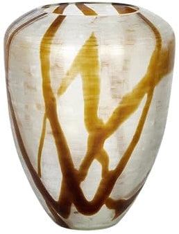 Lambert Milena Glasvase, groß, weiß/Bernstein 28x28x36cm