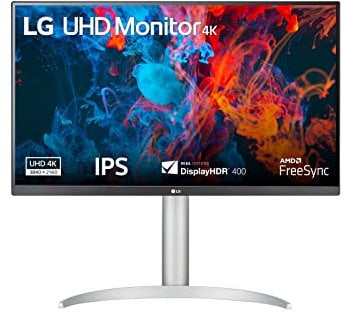 LG 27UP650K Monitor 27 Ultra HD 4K (3840x2160), IPS, HDR 400, DCI-P3 95%, 60Hz, 5ms (GtG), HDMI 2.0, DisplayPort 1.4, AUX, Stand Pivot, Flicker Safe, Bianco