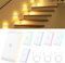 HOTUT Luz Nocturna con Sensor de Movimiento, 6 Piezas LED Luz de Noche Recargable, ON/OFF automático Luz LED, Adsorción Magnética Desmontable, Blanco cálido + color RGB para Escaleras, Pasillo,Baño