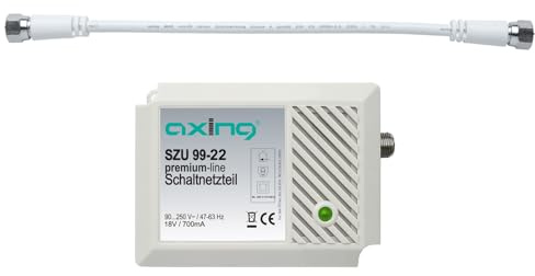 Axing SZU 99-09N Netzteil 18 V 700 mA für Multischalter und Kopfverstärker, F-Anschluss, Anschlusskabel 30 cm