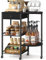 VINCOURNA Organizador de Café, Soporte Cafetera con Ruedas, 4 Niveles Mueble para Cafetera con Cajón, Organizador Cápsulas Café, Mueble Bar, Coffee Bar Corner para Café, Vino y Máquina de Café