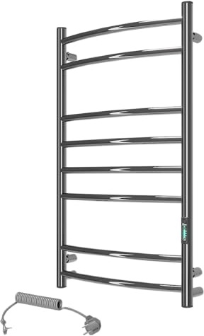 Elna Smart Handtuchtrockner Elektrisch 109W – Chrom Edelstahl 304 – Badheizkörper für Wandmontage – Mit Thermostat, Timer & Eco-Funktion – IP44 – Premium Heizkörper für moderne Smart Homes