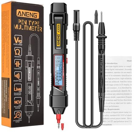 KMGUZRRWD A3006 Multimetro a Penna 4000 conteggi Tester di Tensione AC/DC Multifunzionale Ohm Hz Rilevatore di Linea di Fuoco Zero Strumenti elettrici(A3006)