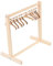 OFFIGAM 1Satz Holz Kleiderständer für Puppen Puppenkleiderregal mit Holz Kleiderbügeln für Puppenhaus Zubehör zur Organisation von Puppenkleidung