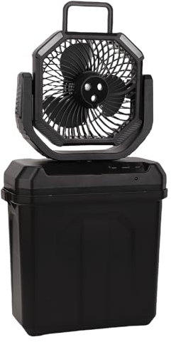 Hyuduo Ventilateur de Brumisation Portable Rechargeable, Grand Seau 6l à Air Frais, Lumière LED, Télécommande, pour Une Utilisation en Plein Air