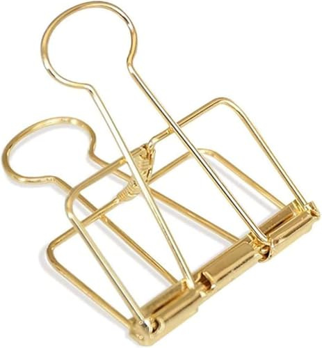 4 goldene hohle Drahtbinder-Clips mit langem Schwanz, große 51 mm, Binder- und Büroklammern, klein in der Größe und leicht im Gewicht, Clips, Klemmen und Ringe, Klemmen und Ringe