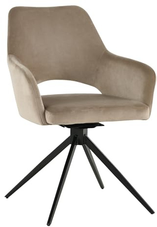exitodesign Drehstuhl Esszimmer Erim 60x62x84 cm - Esszimmerstühle Gesteppt 360° Drehbar Bürostuhl Stuhl - für Esszimmer Küche Wohnzimmer Salon Schreibtisch (Beige)