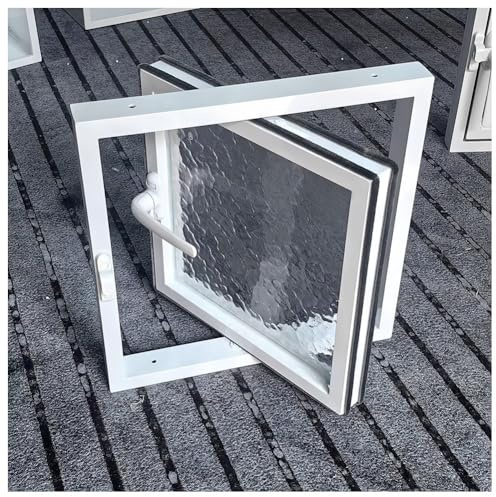 Fenêtre Encastrable, Fenêtre Sous-sol - Avec Verre Trempé Et Poignée Verrouillable Pivotant À 360° Idéale Les Couloirs, Les Intérieurs De Maison Et Les Salles De Bain(30x30 cm)