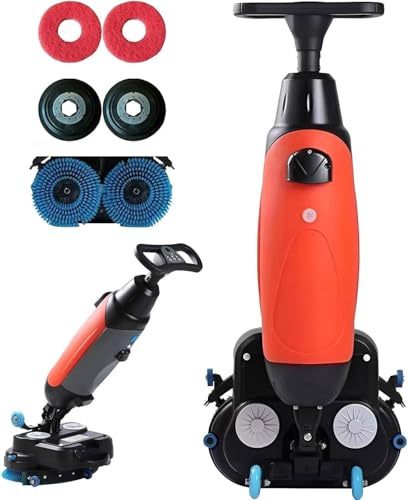 Autolaveuse professionnelle 3 en 1 électrique manuelle avec laveuse et sécheuse intégrées. Largeur : 43 cm . Capacité de nettoyage : 1 200 m²/h. Convient aux sols carrelés,parquets et moquettes Red