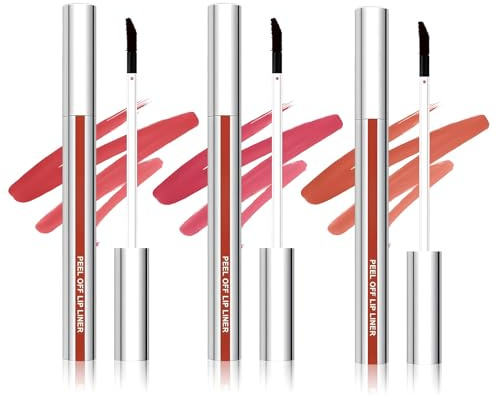 3 Pcs Peel Off Lip Stain Set,Long-Lasting Waterproof Smudge-Proof Lip Tint Non-Fading Effortless Precision & Full Coverage