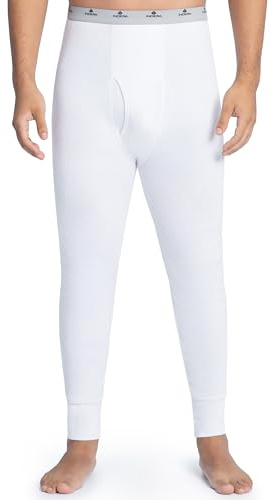Indera Men's Cotton Rib Knit Thermals Long Johns Underwear Pant, White, X-Large