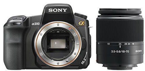 Sony DSLR-A200K Appareil photo reflex numérique Capteur 10Mpixels Boitier stabilisé Ecran LCD 2,7 Traitement anti-poussière ISO 3200 Optique DT 18-70mm