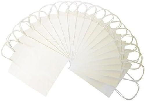 folia 21200 - Papiertüten aus Kraftpapier, Geschenktüten, 20 Stück, ca. 12 x 5,5 x 15 cm, weiß - zum Basteln, Verzieren und Verschenken
