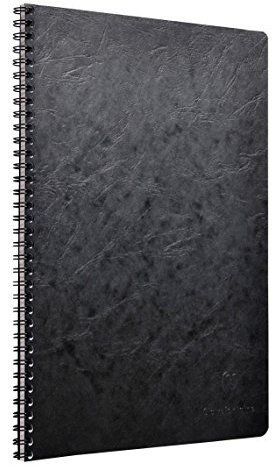 Clairefontaine 781421C Agebag Spiralbuch (DIN A4, 21 x 29,7 cm, 50 Blatt, kariert, Doppelspiralbindung, praktisch für unterwegs, robust und belastbar) 1 Stück schwarz