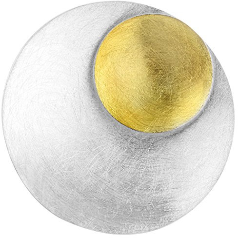 Nenalina Rund Anhänger für Damen Kette oder Halskette gebürstet teilvergoldet in 925 Sterling Silber 361304-350