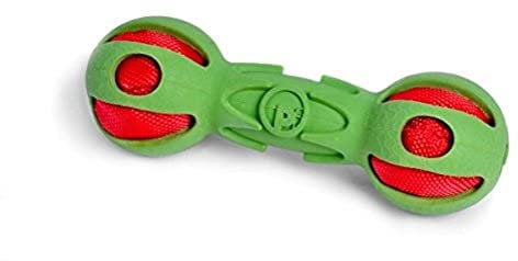 Petface (Toyz by Petface) Crinkle Dumbbell Dog Toy, 15 cm, Green