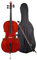 Classic Cantabile CP-100 Cello 4/4 Set (Decke: Fichte, Boden: Ahron, Wirbel: Palisander, höhenvertellbarer Stachel, hochglanz lackiert, inkl. Bogen und Tasche)