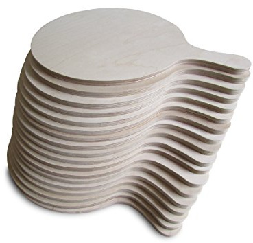 Tagliere per pizza rotondo, misuraM, 9 pezzi, Legno, X-Large
