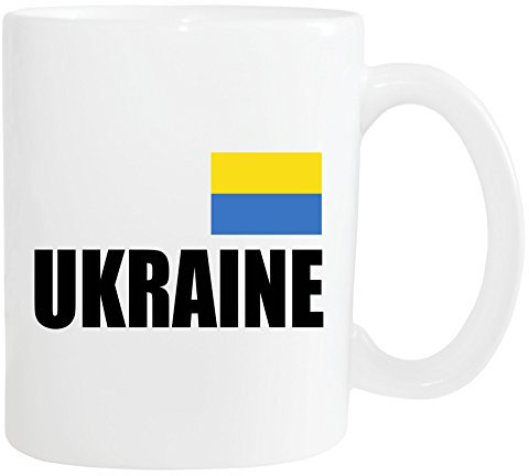 Mister Merchandise Kaffeetasse Ukraine Fahne Flag Teetasse Becher, Farbe: Weiß
